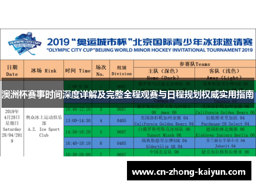 澳洲杯赛事时间深度详解及完整全程观赛与日程规划权威实用指南 澳洲杯赛事时间深度详解及完整全程观赛与日程规划权威实用指南
