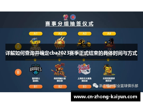 详解如何查询并确定cba2023赛季正式结束的具体时间与方式